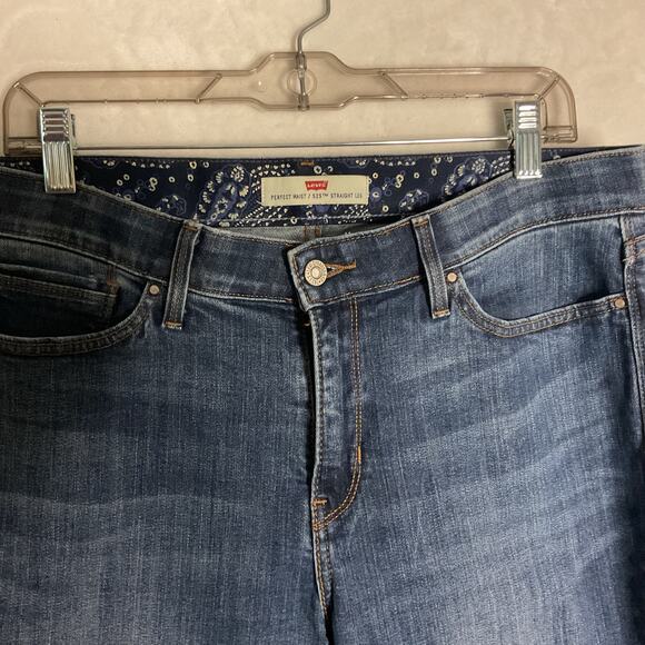 Levi’s 525 Straight Leg Perfect Waist Dark Wash Shaping Jeans - Women’s 14 - Picture 2 of 4